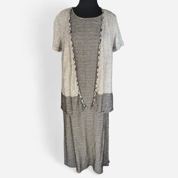 Vintage Carole Little 2pc Maxi Dress Set - Size 14 - Art Teacher Lagencore MCM - Picture 1 of 8